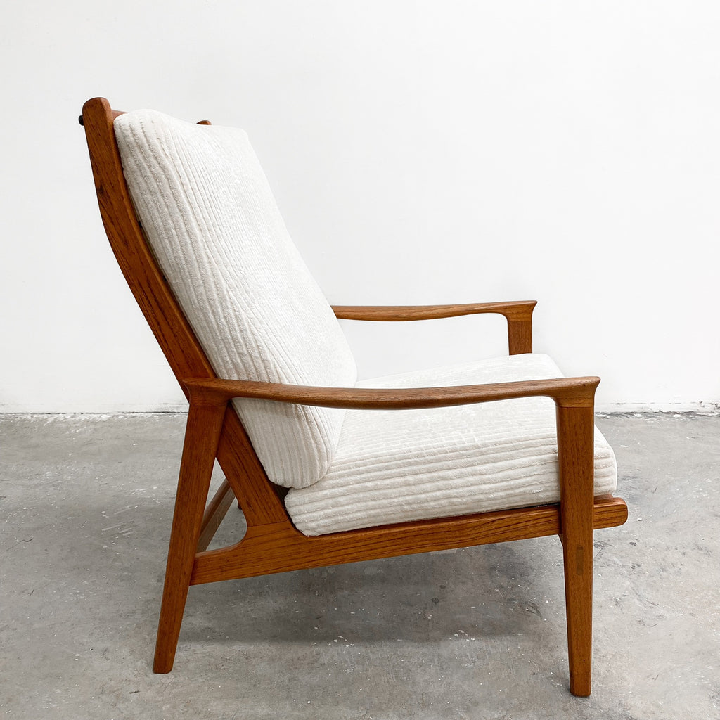 Parker High Back Mid Century White Armchair