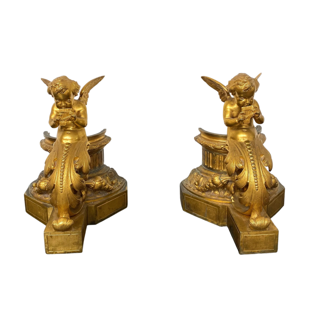 Pair of 19th Century Antique Angel Wall Sconce or Table Lamps