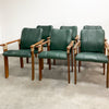 Set Of Six Pacific Green Messina Dining Chairs - Green Leather