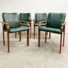 Set Of Six Pacific Green Messina Dining Chairs - Green Leather