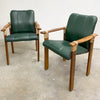 Set Of Six Pacific Green Messina Dining Chairs - Green Leather