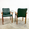 Set Of Six Pacific Green Messina Dining Chairs - Green Leather