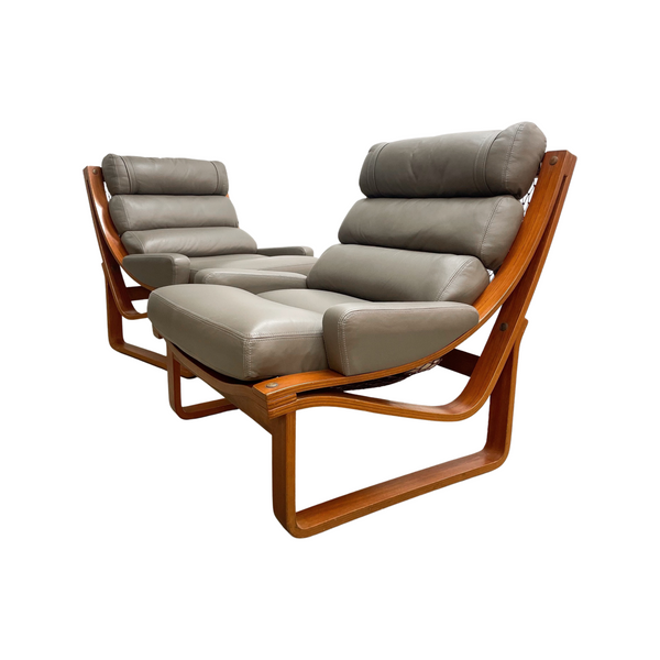 Tessa T4 Leather Mid Century Armchairs Priced Individually