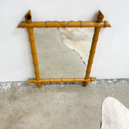 French Faux Bamboo Mid Century Mirror