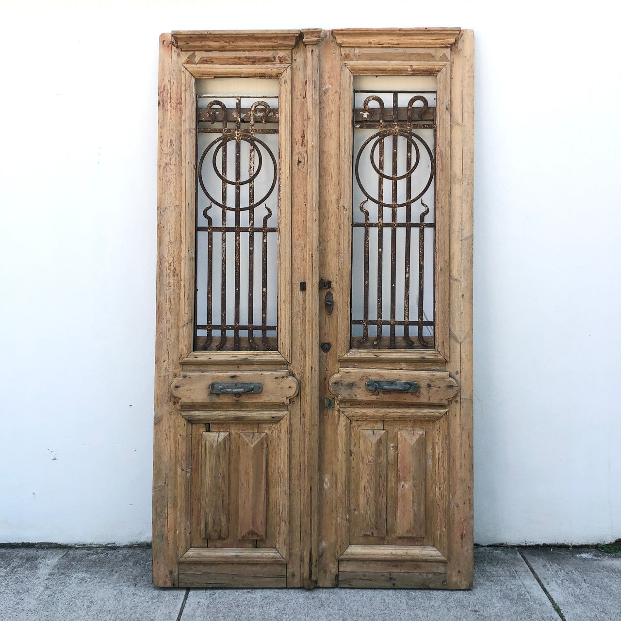 Pair Of Large Egyptian Baltic Pine French Doors