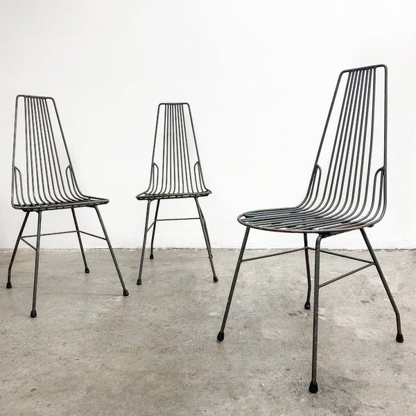 Mid Century Metal Outdoor Chairs - 3 Available