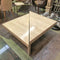 1980's Split Sectional Origami Travertine Coffee Table