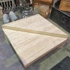 1980's Split Sectional Origami Travertine Coffee Table