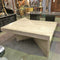 1980's Split Sectional Origami Travertine Coffee Table