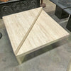 1980's Split Sectional Origami Travertine Coffee Table
