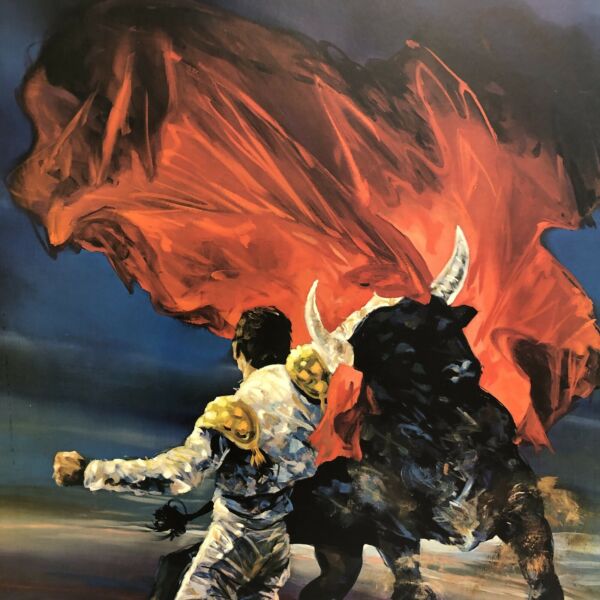 Large John Dekay “The Red Cape” Matador Bull Fighter Print