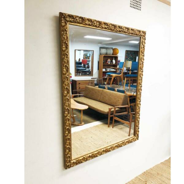 Large Scrolled Foliage GIlt Edge Wall Mirror