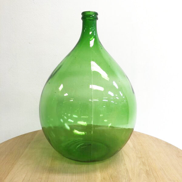 Large Vintage Italian Green Glass Wine Demijohn Carboy