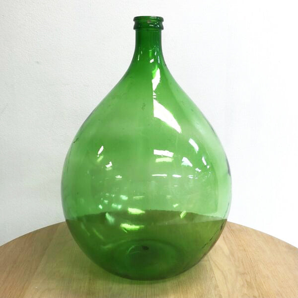 Large Vintage Italian Green Glass Wine Demijohn Carboy