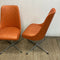 Late Set 4 1960’s Pongrass Orange Patterned Vinyl Swivel Dining Chairs