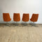 Late Set 4 1960’s Pongrass Orange Patterned Vinyl Swivel Dining Chairs