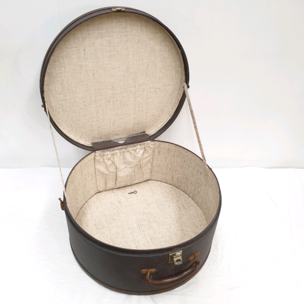 Leather and Canvas Hat Box