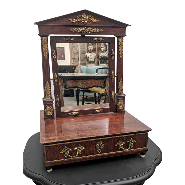 Empire Style Mahogany Toilet  Mirror