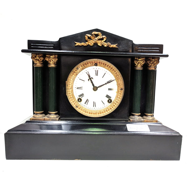 Antique Mantel clock with ceramic face