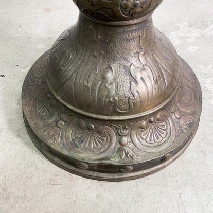 Antique Ornate Brass Jardinière on Stand