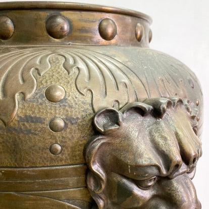 Antique Ornate Brass Jardinière on Stand