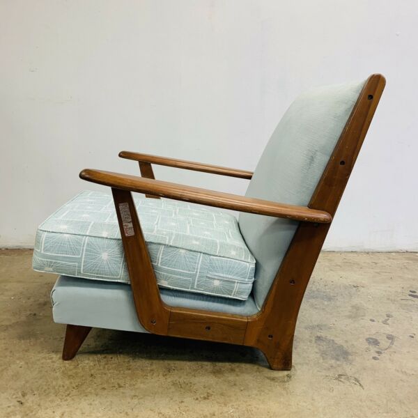 Retro Reupholstered 1950’s Paddle Arm Armchair Vintage Chair