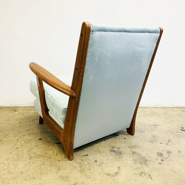 Retro Reupholstered 1950’s Paddle Arm Armchair Vintage Chair
