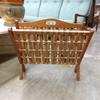 Mid Century 1950s Wood & Strap Magazine Rack
