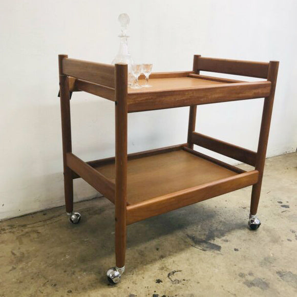 Mid Century 2 Tier Bar Tea Trolley