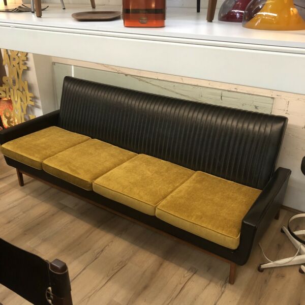 Mid Century Modern Four Seater Click Clack Lounge/ Sofa Bed
