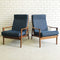 Pair Mid Century Modern Parker Highback Armchairs