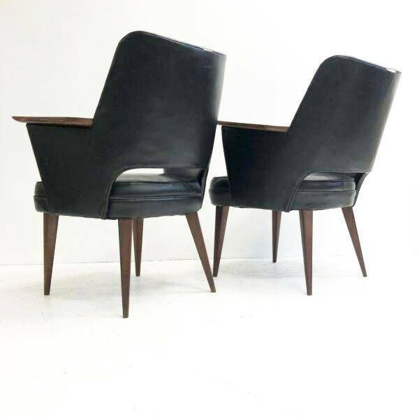 Mid Century Pair Of Paul Kafka Lounge Chair Armchairs