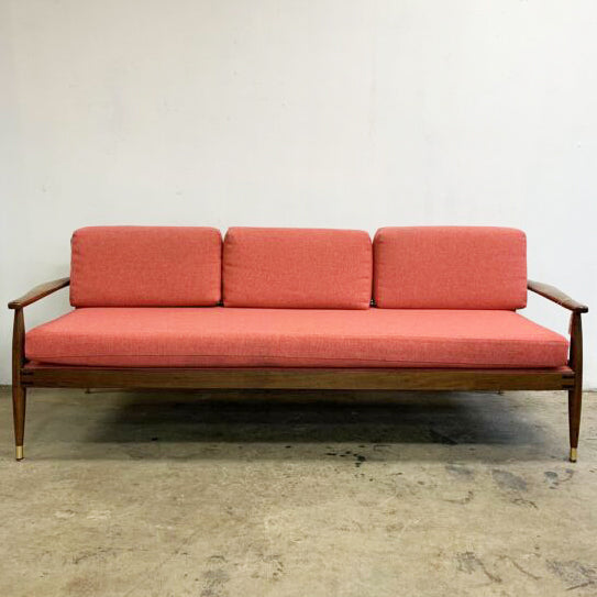 Mid Century Parker Rattan Back Sofa 3 Seater Lounge
