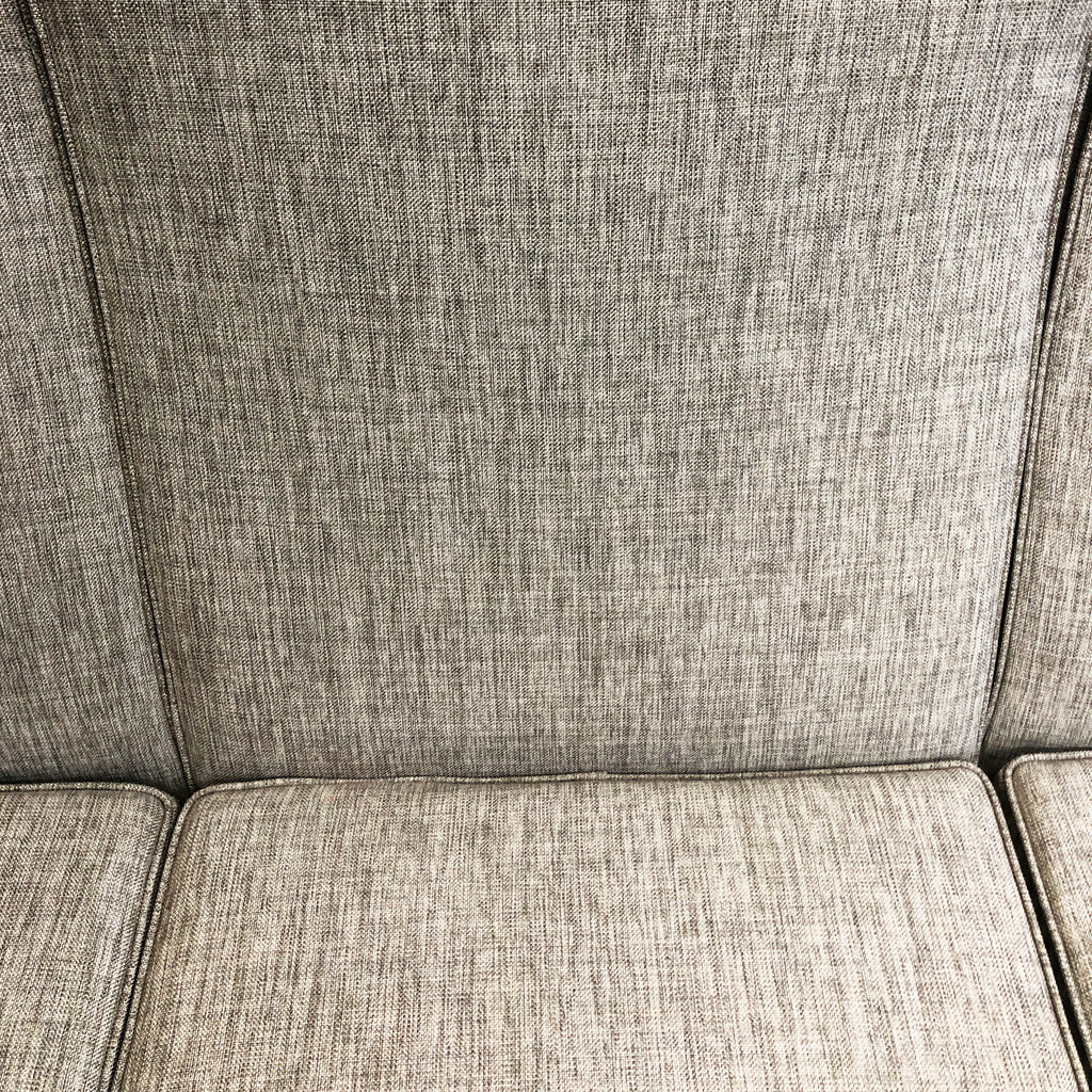 Mid Century Modern Teak Rattan Reupholstered 3 Seater Lounge Sofa