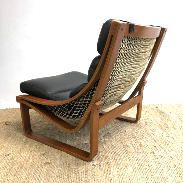 Mid Century Tessa T4 Black Leather Armchair