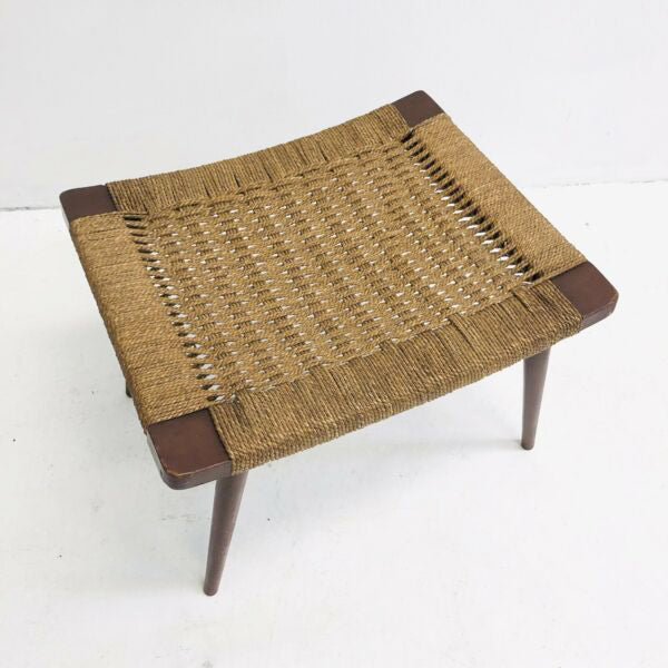 Mid Century Woven Cord Stool