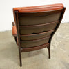 Mid Century Danish High Back Dark Dan Leather Armchair Lounge Chair