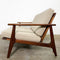 Parker Rattan Back Mid Century Sofa In Beige