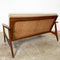 Parker Rattan Back Mid Century Sofa In Beige