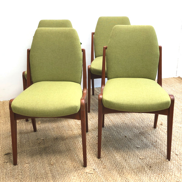 Fabulous Set 4 Mid Century Green Berryman Dining Chairs