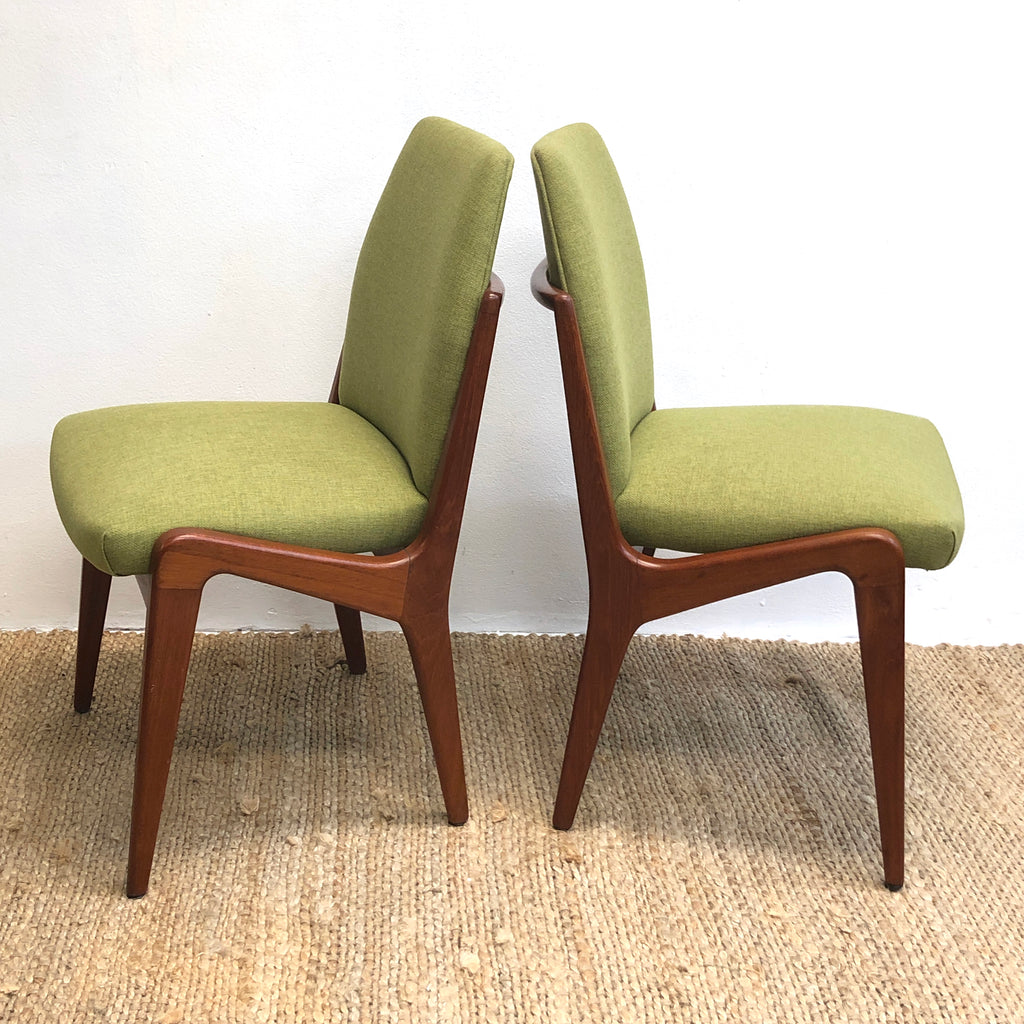 Fabulous Set 4 Mid Century Green Berryman Dining Chairs
