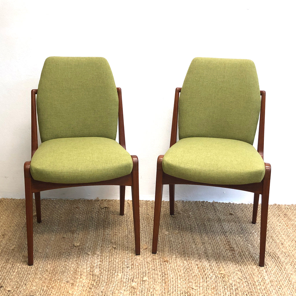 Fabulous Set 4 Mid Century Green Berryman Dining Chairs