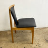 Set 4 Mid Century Restored & Reupholstered Black Vinyl Dining Chairs