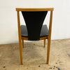 Set 4 Mid Century Restored & Reupholstered Black Vinyl Dining Chairs