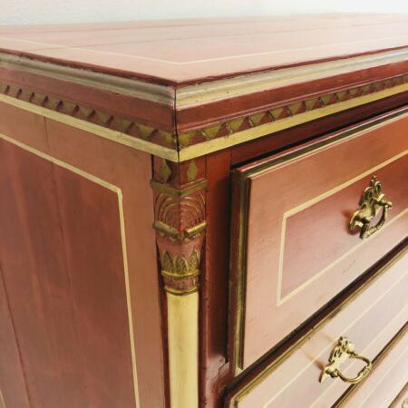 Vintage Painted Baltic Pine Tall Boy Chest Of Drawers