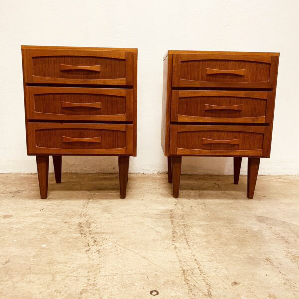 Pair Mid Century Burgess Bedsides Chest