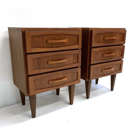 Pair Of Mid Century Burgess Bedside Table