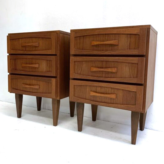 Pair Of Mid Century Burgess Bedside Table