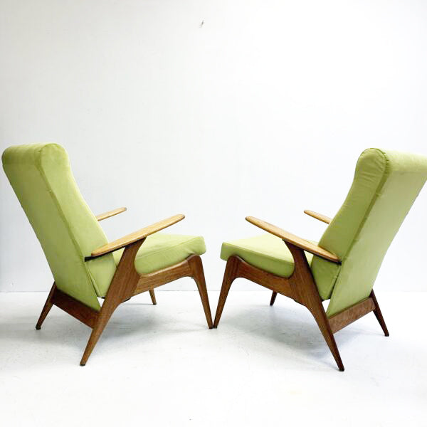 Pair Of Mid Century Fler SC 55 Armchairs