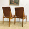 Pair Of Mid Century Leather Parker Paddle Back Dining Chairs
